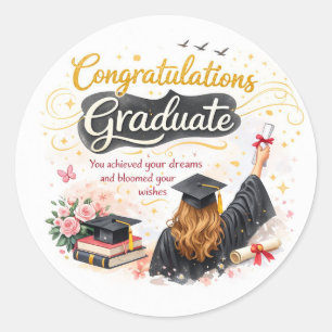 Idée cadeau autocollant Félicitations diplômé