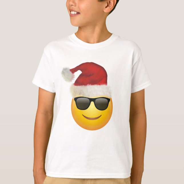 Idée de cadeau de T-shirt d'emoji de cool de Noël (Devant)