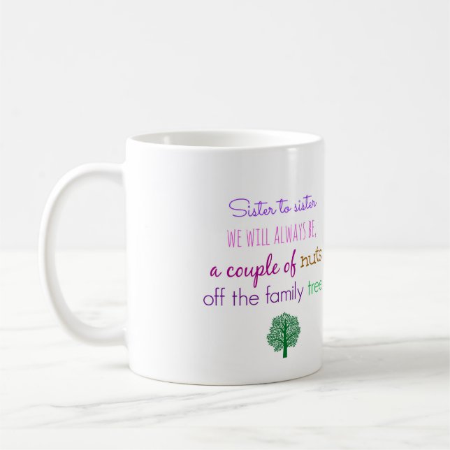 Idée de cadeau pour la tasse de café de soeur avec (Gauche)