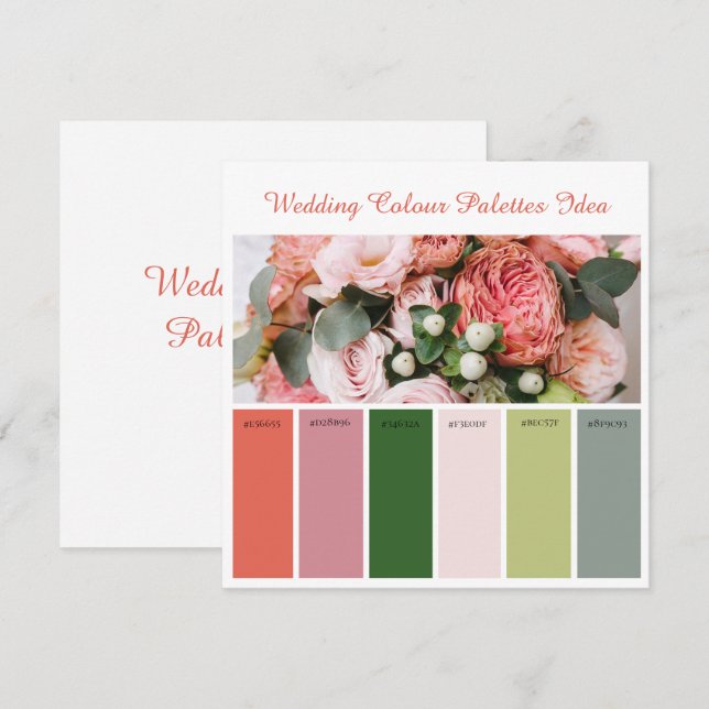 Idée de Cartes de Palettes de Couleurs de Mariage (Devant / Derrière)