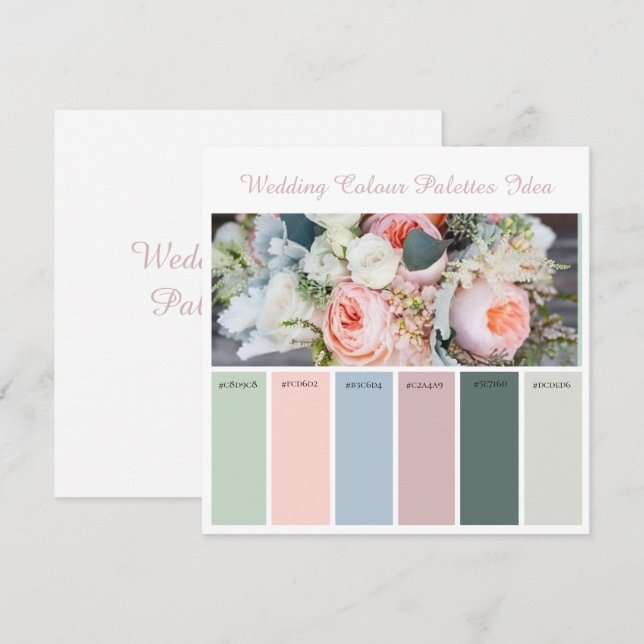 Idée de Cartes de Palettes de Couleurs de Mariage (Devant / Derrière)
