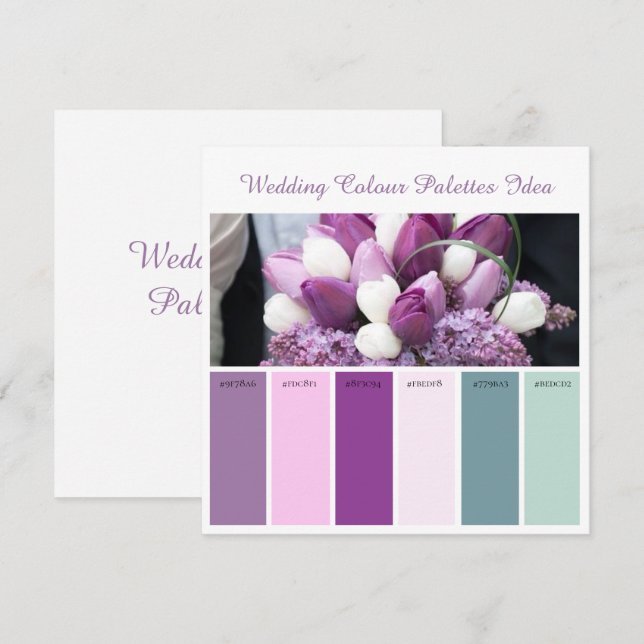 Idée de Cartes de Palettes de Couleurs de Mariage (Devant / Derrière)