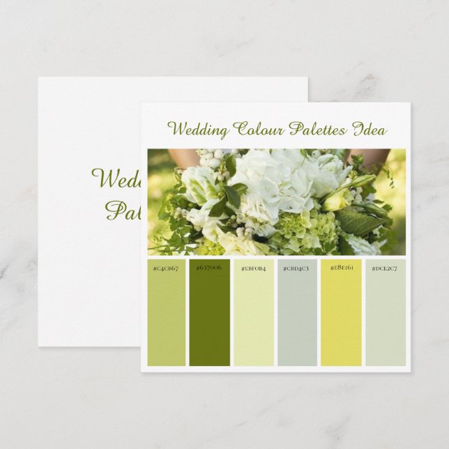 Idée de Cartes de Palettes de Couleurs de Mariage (Devant / Derrière)