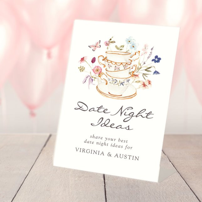 Idée de Soirée de Date de Mariage Panneau (Bridal Date Night Ideas Sign
)