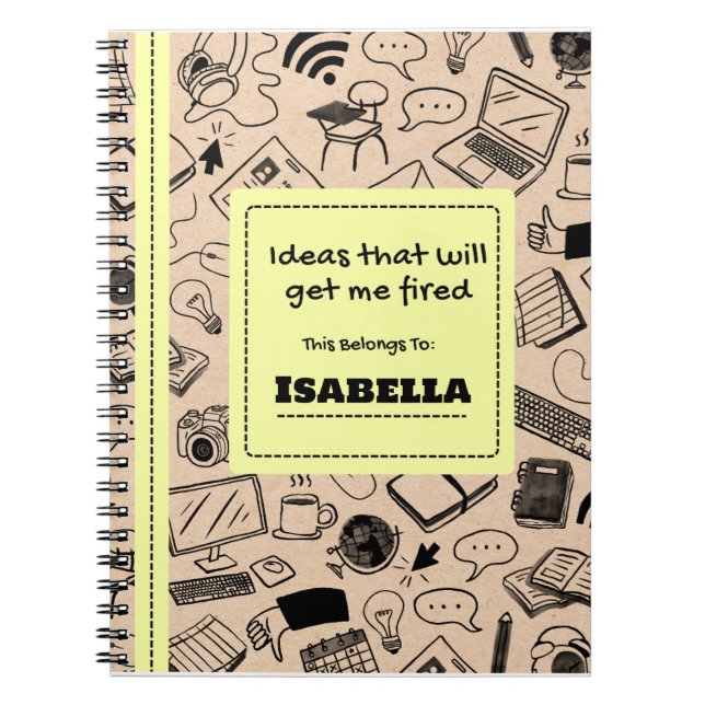 Ideen, die mich faszinieren Funny Spiral Notebook Notizblock (Vorderseite)