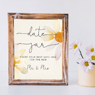 Ideen für einen Wildblumen-Date-Abend. Date-Glas-B Poster