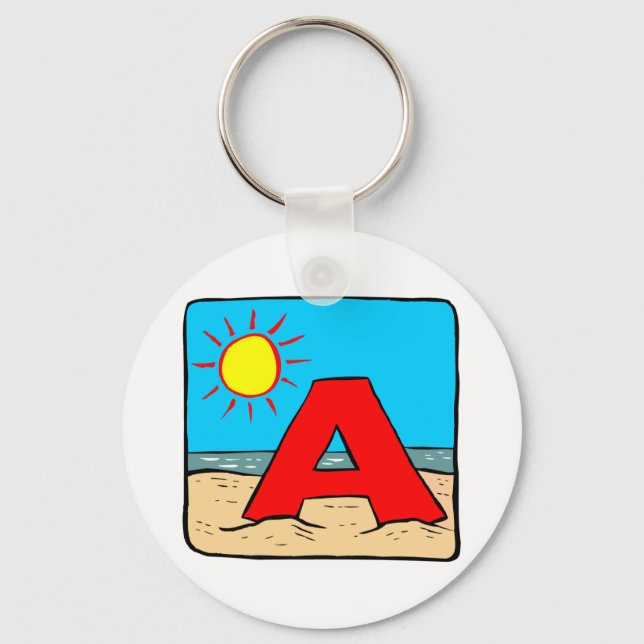 Ideen für Hochzeiten am Strand Buchstabe A Schlüsselanhänger (Vorderseite)
