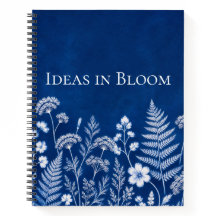 Ideen in Blüte Blaues Botanisches Notizbuch