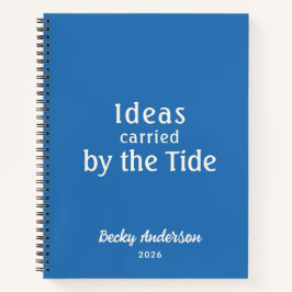 Ideen mit der Flut, Strandnotizen, Blau mit indivi Notizbuch
