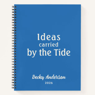 Ideen mit der Flut, Strandnotizen, Blau mit indivi Notizbuch