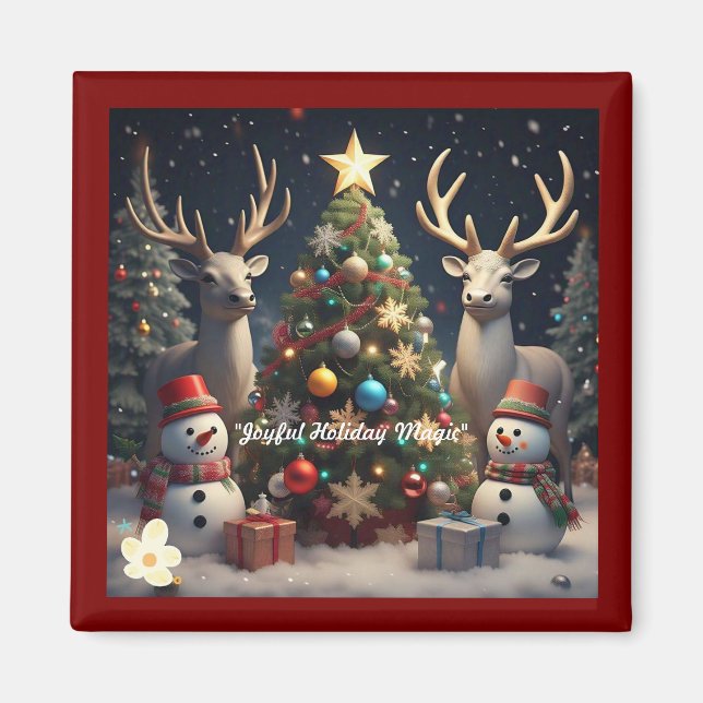 "Ideen zur Weihnachtsdekoration" Magnet (Vorne)