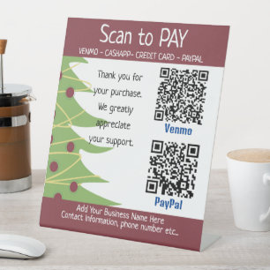 Ideen zur Weihnachtskunst   Pay Here Sign Sockelschild