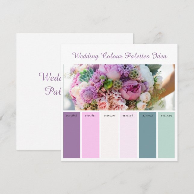 Ideenkarte für Hochzeitspalette Einladung (Vorne/Hinten)