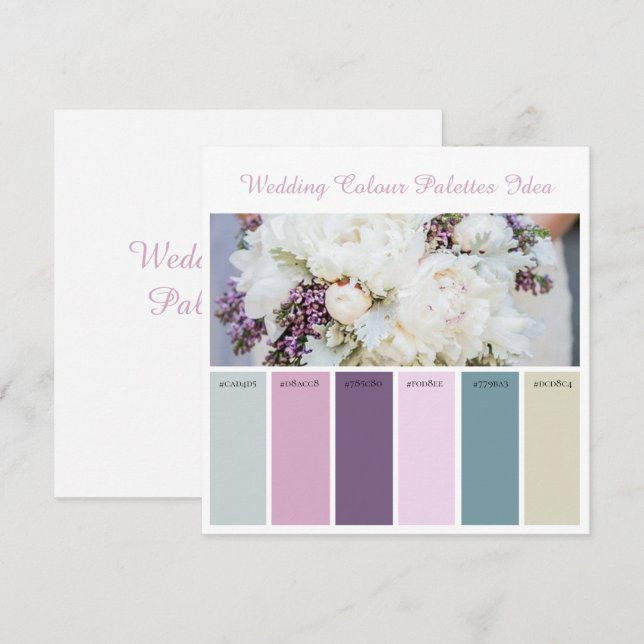 Ideenkarte für Hochzeitspalette Einladung (Vorne/Hinten)