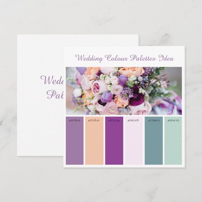 Ideenkarte für Hochzeitspalette Einladung (Vorne/Hinten)