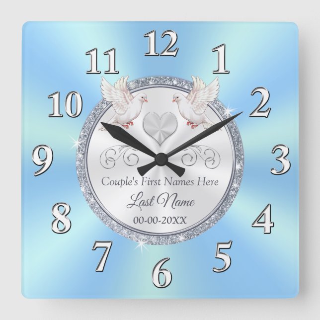 Idées Cadeau Mariage personnalisé Horloge Mariage  (Recto)