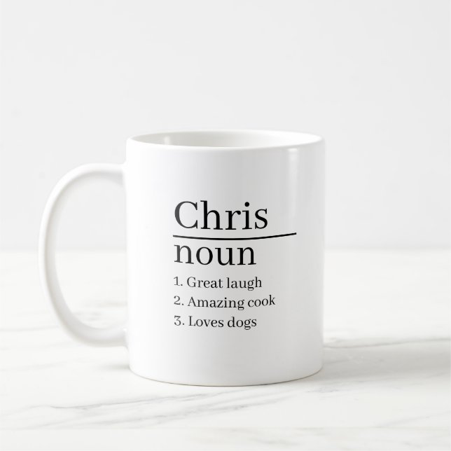 Idées de cadeaux de mug de définition de nom perso (Gauche)