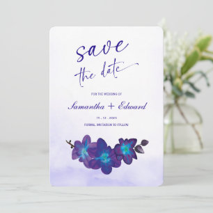 Idées de carte d'annonce de mariage Orchidée Bleue