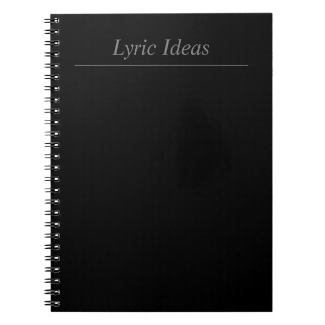 Idées lyriques personnalisables Carnet noir (Devant)