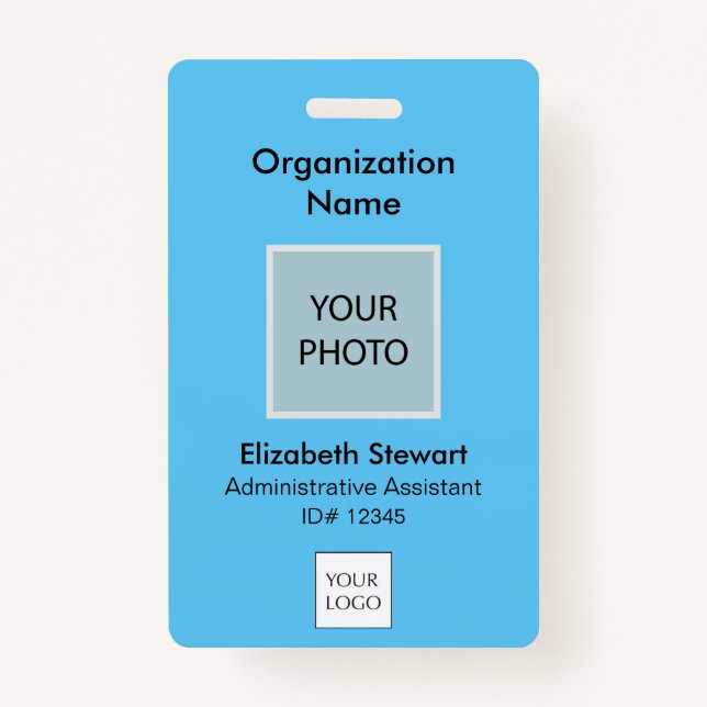 Identifiant photo et badge de logo personnalisé de (Devant)