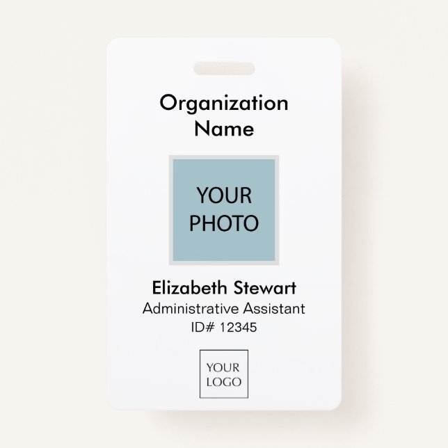 Identifiant photo et badge de logo personnalisé de (Devant)