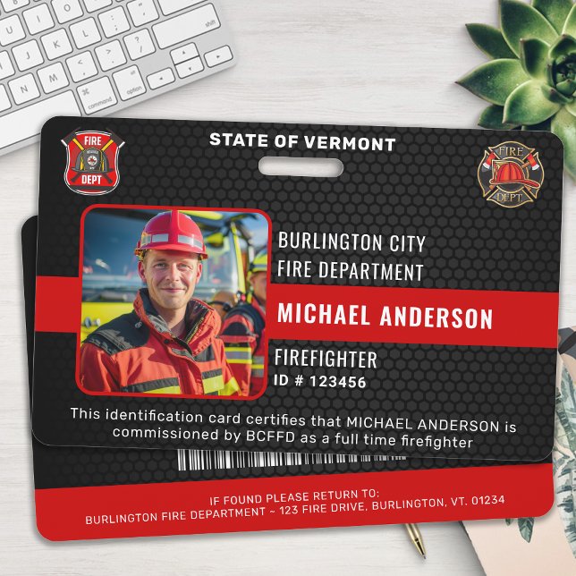 Identifikation der Feuerwehr-Foto-Abteilung für be Ausweis (Von Creator hochgeladen)