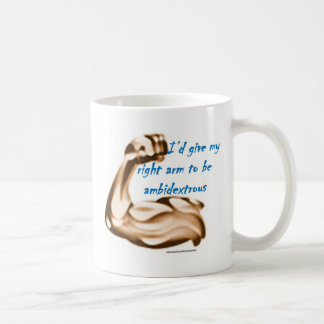 Identifikation geben meinen rechten Arm, um Kaffeetasse