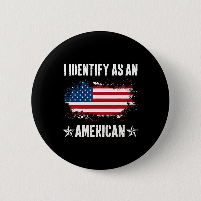 Identifizieren als amerikanische Flagge stolz US-A Button (Vorderseite)