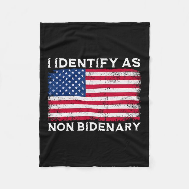 Identifizieren als nicht-Bidenary Patriot American Fleecedecke (Vorderseite)