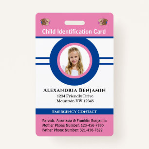 Identifizierungskarte Boy Girl Child Foto Custom Ausweis