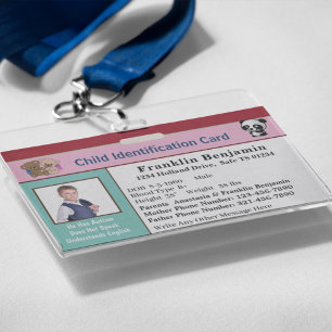 Identifizierungskarte Boy Girl Child Foto Custom Ausweis