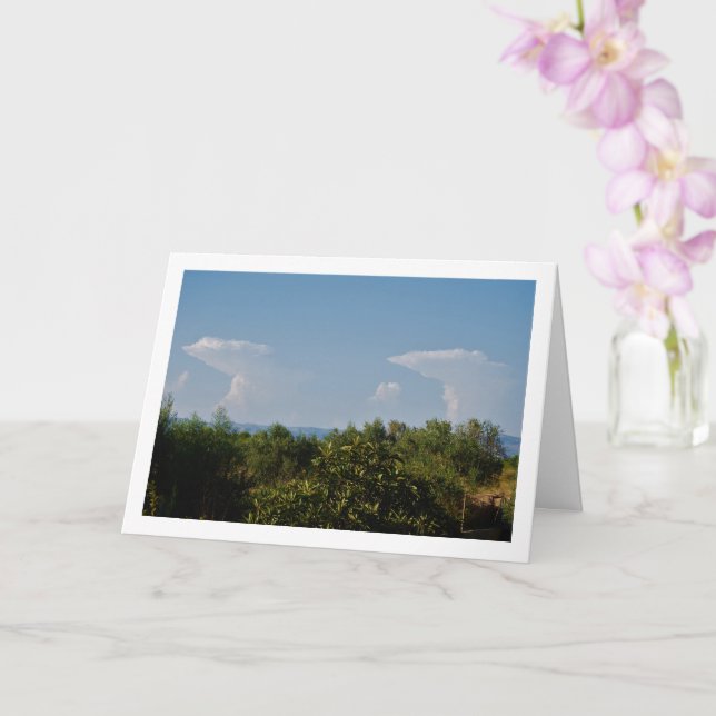 Identische Twin Clouds Landschaft Karte (Orchidee)