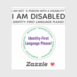 IdentitätsFirst Disability Custom-Cut Vinyl Sticke Aufkleber