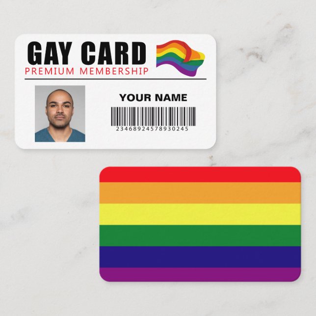 Identité de membre Premium de la carte gay personn (Devant / Derrière)
