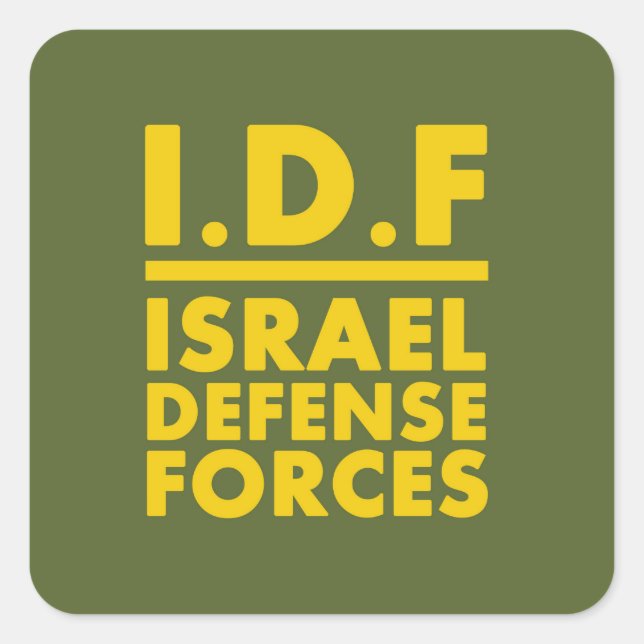 IDF Israel Defence Forces2 - ENG - VOLL Quadratischer Aufkleber (Vorderseite)