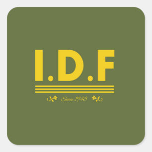 IDF seit 1948. Quadratischer Aufkleber