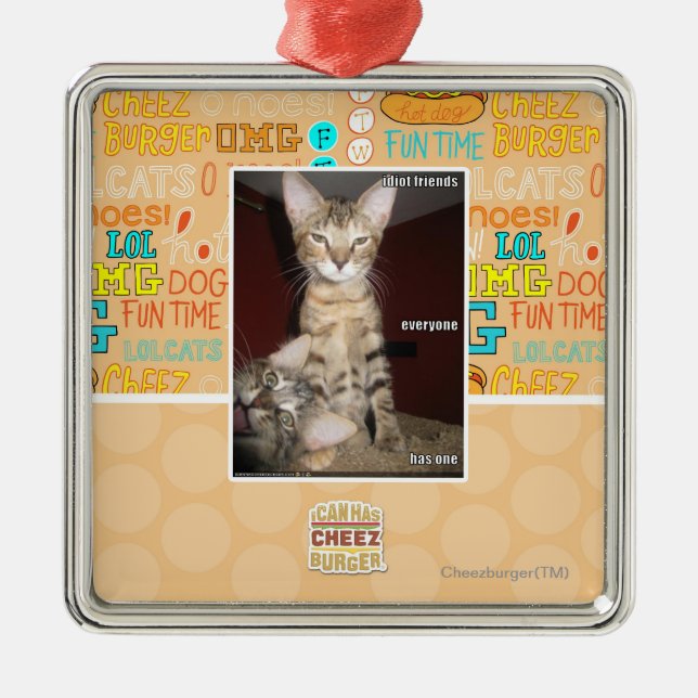 Idiot-Freunde Ornament Aus Metall (Vorne)