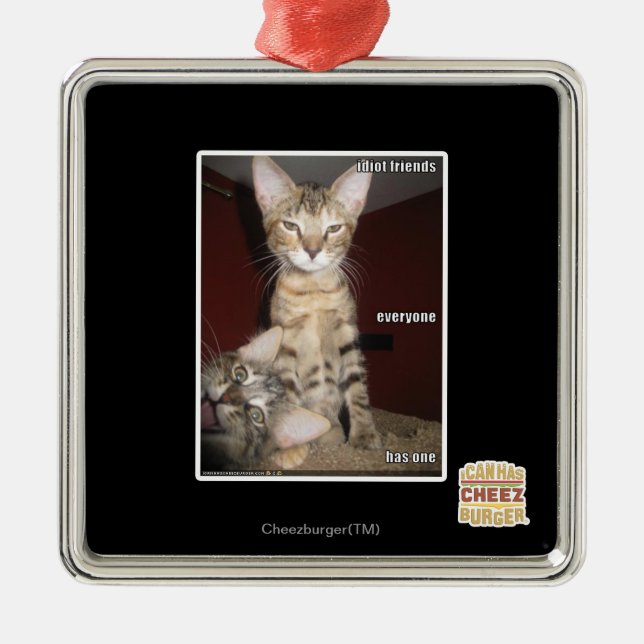 Idiot-Freunde Ornament Aus Metall (Vorne)