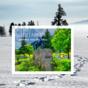 Iditarod Trail Meile Null, Trail Blazers-Statue Postkarte