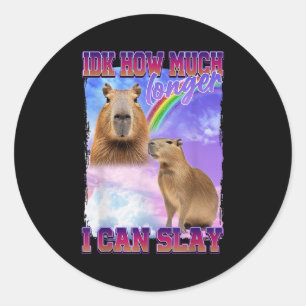 Idk, wie lange ich Capybara noch töten kann Runder Aufkleber
