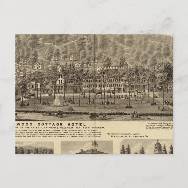 Idlewood Hütte Hotel nähe Pittsburgh Postkarte (Vorderseite)