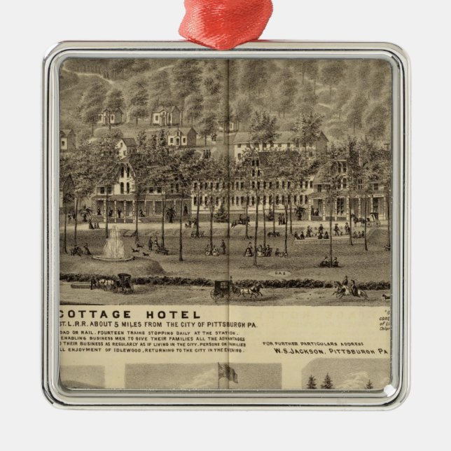 Idlewood Hütten-Hotel nahe Pittsburgh Silbernes Ornament (Vorne)