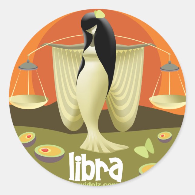 Idolz Libra Circle Runder Aufkleber (Vorderseite)