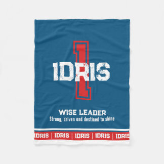 Idris Name Bedeutung Sport Monogramm rot blau Fleecedecke
