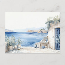 Idyllische griechische Insel: Digitalfarben Kunst Postkarte