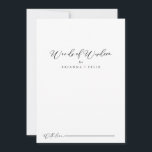 Idyllische Kalligrafie, die Weisheitsworte verkünd Hinweiskarte<br><div class="desc">Diese idyllische kalligraphische Hochzeitsskripte aus der Weisheitsratenkarte ist perfekt für eine rustikale Hochzeit. Das einfache und elegante Design zeichnet sich durch klassische und extravagante Schriftzeichen in Schwarz und Weiß aus. Diese Karten sind ideal für Hochzeiten, Brautparty, Babydusche, Graduiertenfest u.v.m. Personalisieren Sie die Karten mit den Namen der Braut und Bräutigam,...</div>