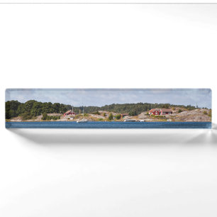 Idyllische Küstenlandschaft Namensplakette