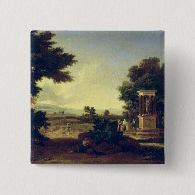 Idyllische Landschaft Button (Vorderseite)