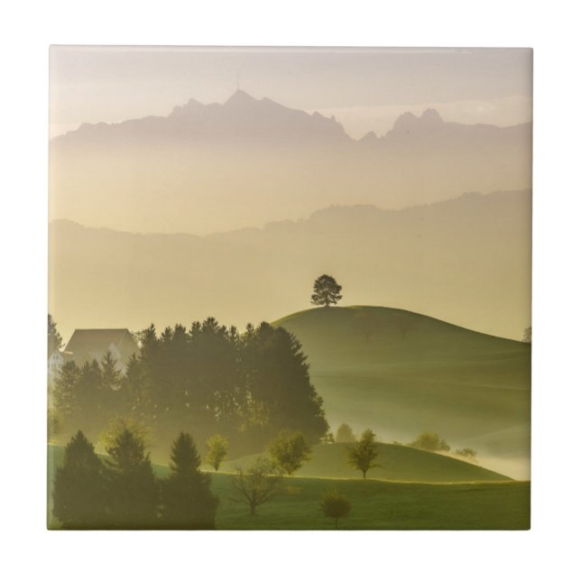Idyllische Landschaft | die Schweiz, Säntis Fliese (Vorderseite)