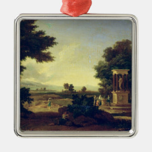 Idyllische Landschaft Silbernes Ornament
